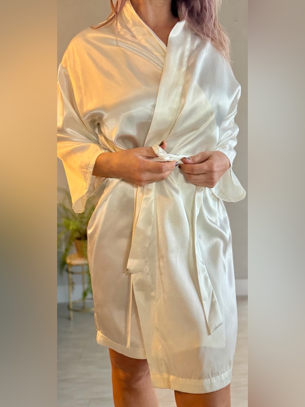 La Senza Ivory Sateen Robe – Size S